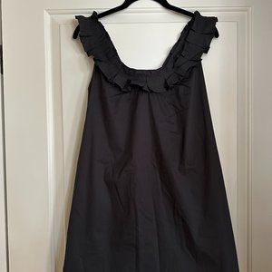 Fei Anthropologie Women’s Ruffle Strap Dress Size 2 Black
